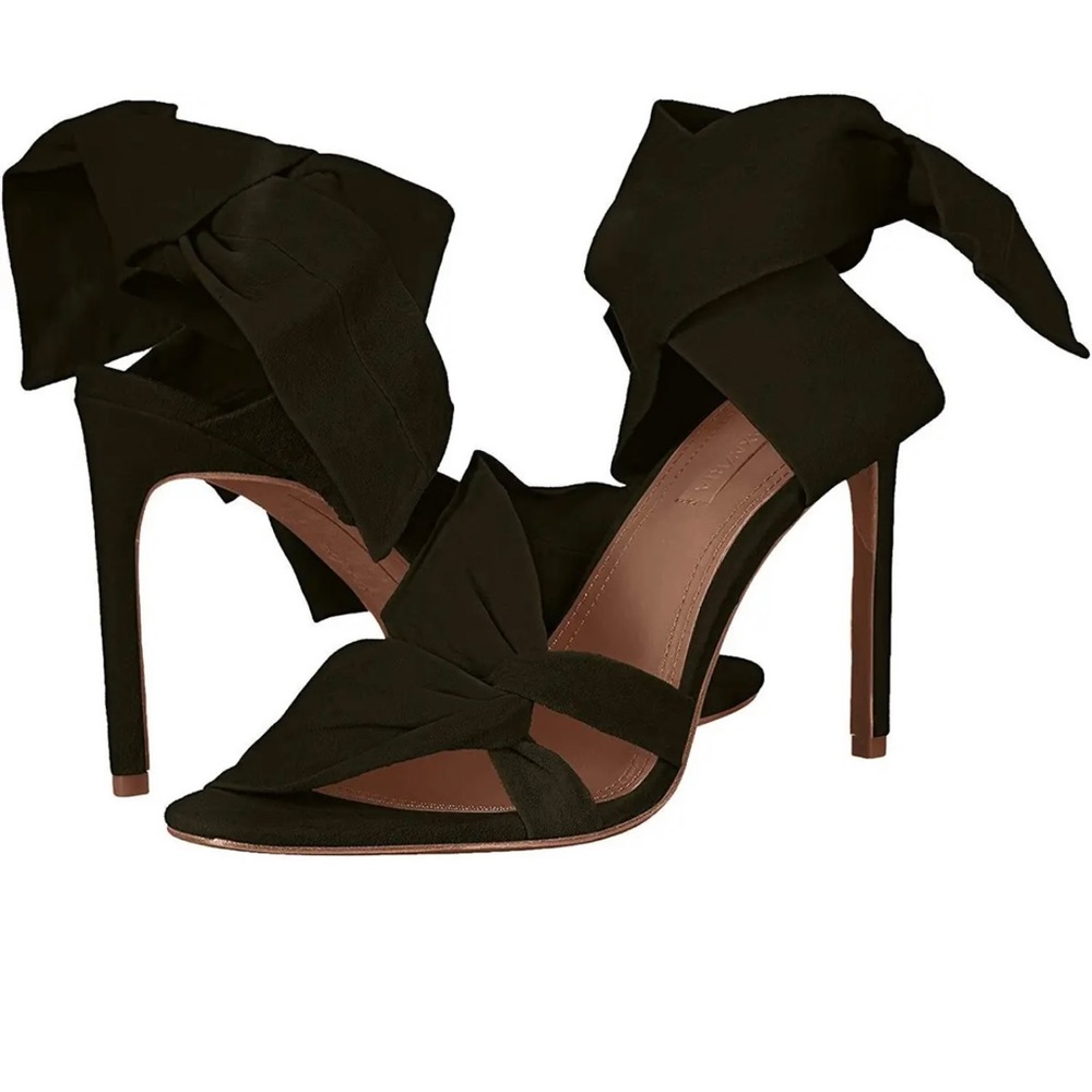 BCBGMAXAZRIA Emma Womens Suede Open Toe Heel Sandals 7.5 brand new